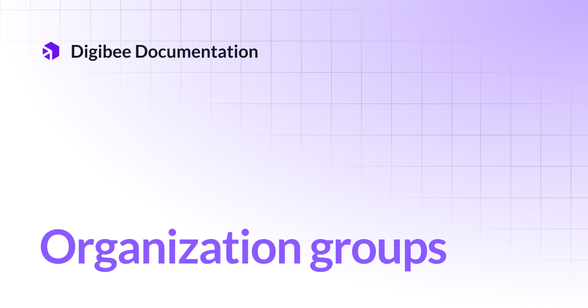 Organization groups | Developer Guide | Digibee Documentation