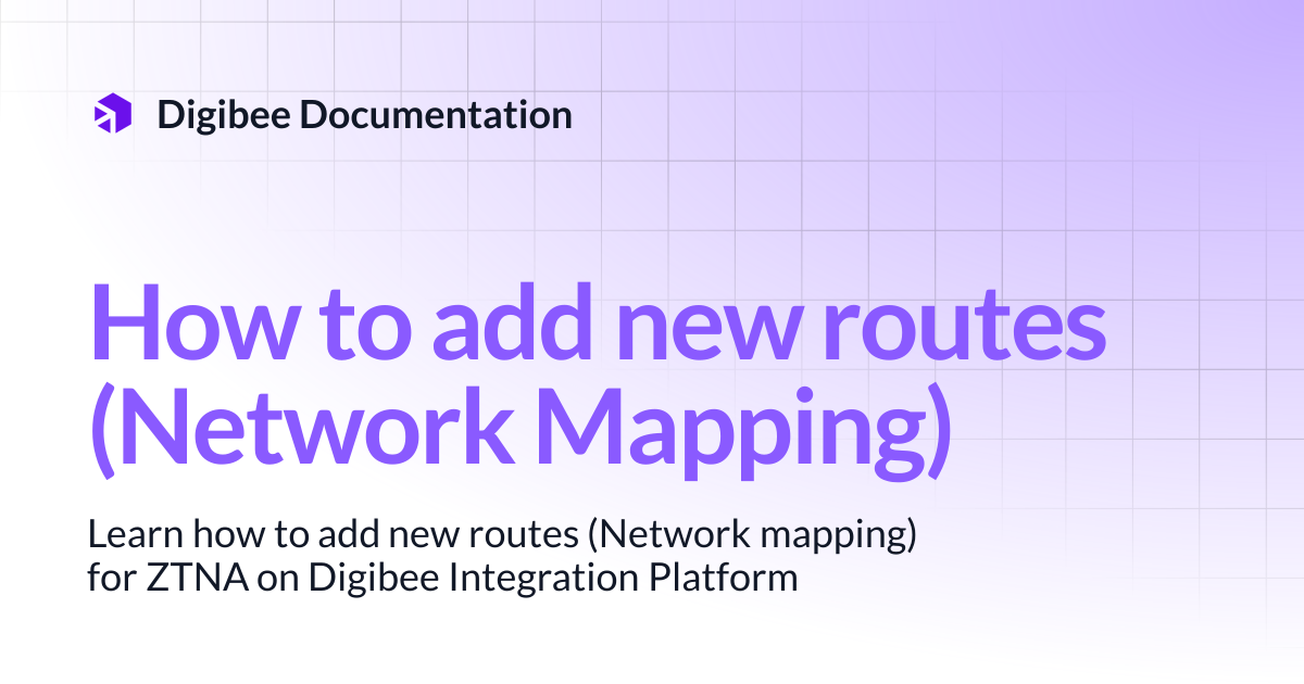 How to add new routes (Network Mapping) | Developer Guide | Digibee ...