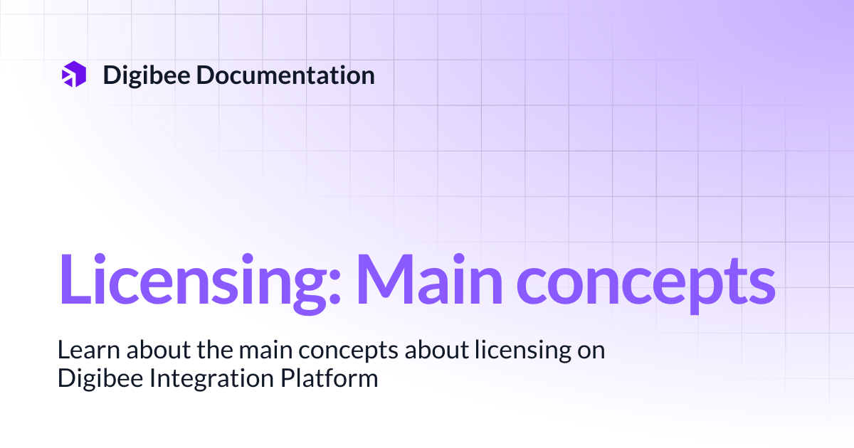 Licensing: Main concepts | Licensing | Digibee Documentation