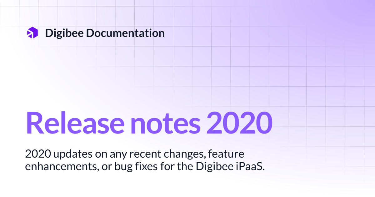 Release notes 2020 | Release Notes | Digibee Documentation