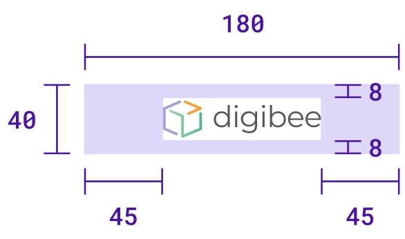 Dimensões do cabeçalho, incluindo largura, altura e espaçamento interno (padding).