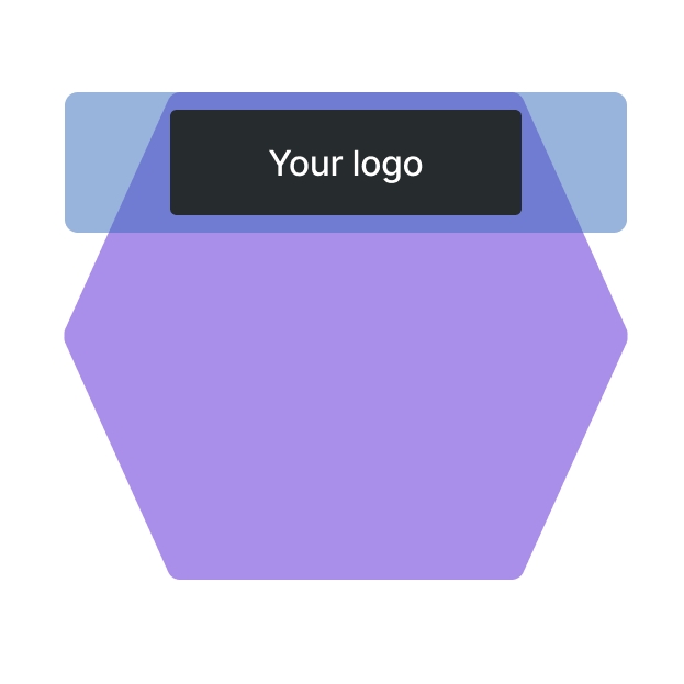 Representation of a Capsule symbol to illustrate the position of the header in the hexagon.